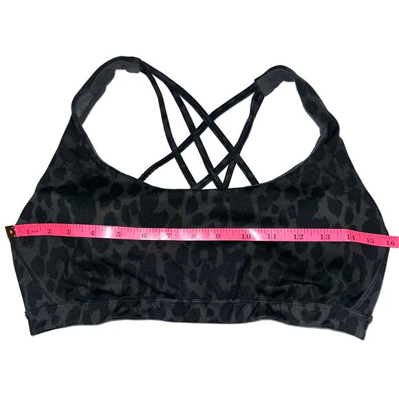 Victorias Secret Strappy Black Leopard Print Low Impact Sports Bra Size Large - Picture 10 of 12